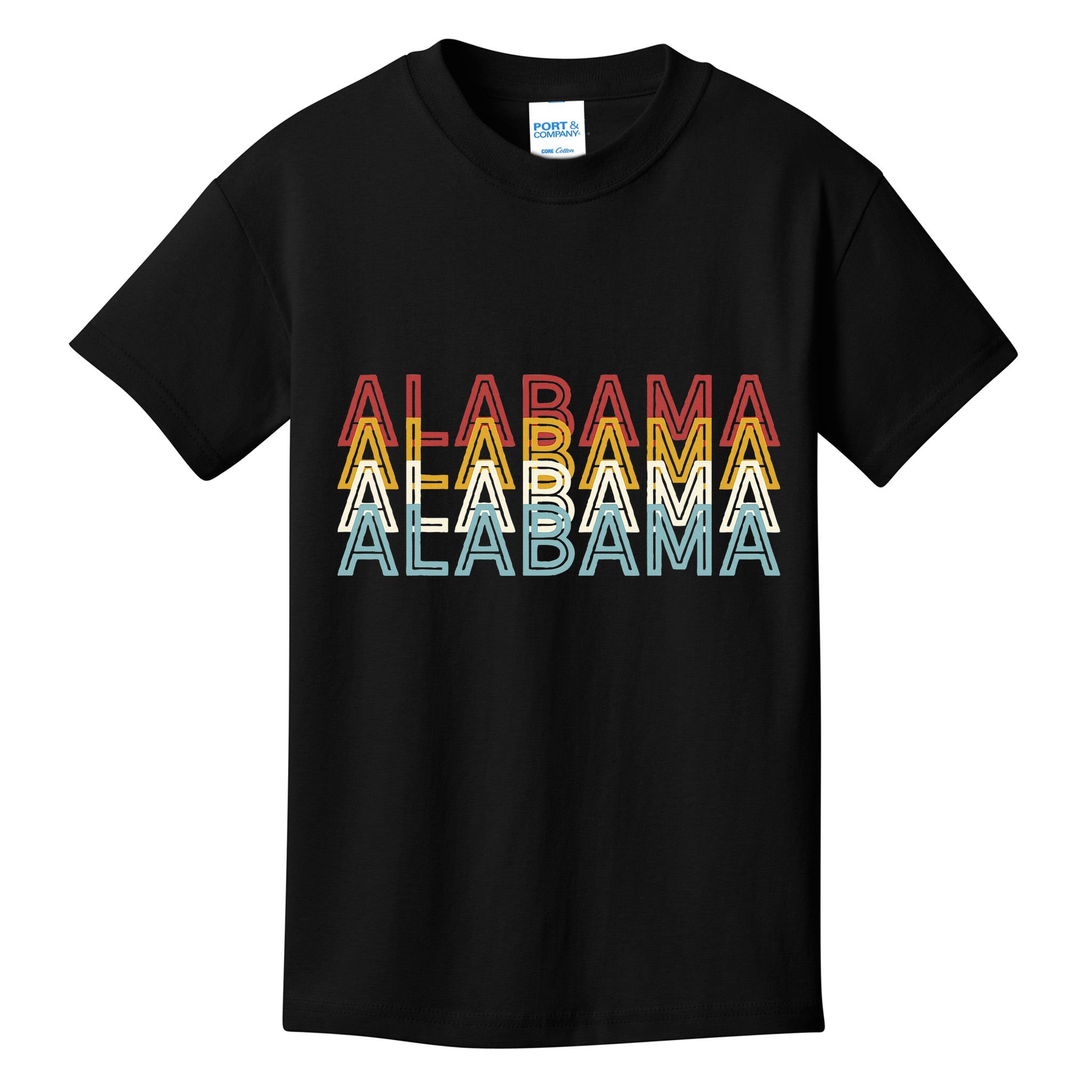 Usa 70S State Retro Vintage Alabama Kids T-Shirt