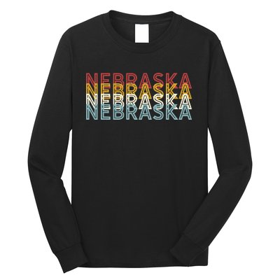 Usa 70s State Retro Vintage Nebraska Long Sleeve Shirt