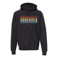 Usa 70s State Retro Vintage Nebraska Premium Hoodie