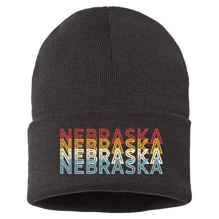 Usa 70s State Retro Vintage Nebraska Sustainable Knit Beanie