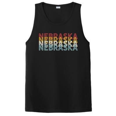 Usa 70s State Retro Vintage Nebraska PosiCharge Competitor Tank