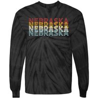 Usa 70s State Retro Vintage Nebraska Tie-Dye Long Sleeve Shirt