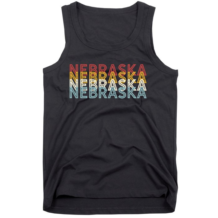 Usa 70s State Retro Vintage Nebraska Tank Top