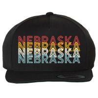 Usa 70s State Retro Vintage Nebraska Wool Snapback Cap