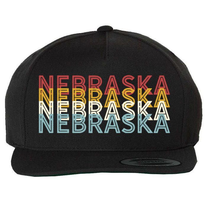 Usa 70s State Retro Vintage Nebraska Wool Snapback Cap