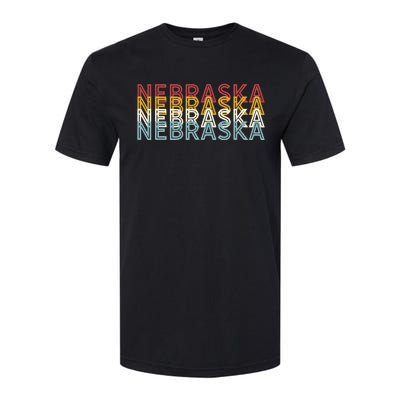 Usa 70s State Retro Vintage Nebraska Softstyle CVC T-Shirt