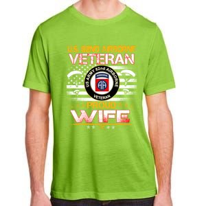 Us 82nd Airborne Veteran Proud Wife Us Flag Patriotic Gift Adult ChromaSoft Performance T-Shirt