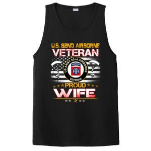 Us 82nd Airborne Veteran Proud Wife Us Flag Patriotic Gift PosiCharge Competitor Tank