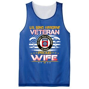 Us 82nd Airborne Veteran Proud Wife Us Flag Patriotic Gift Mesh Reversible Basketball Jersey Tank