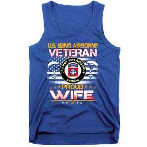 Us 82nd Airborne Veteran Proud Wife Us Flag Patriotic Gift Tank Top