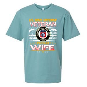 Us 82nd Airborne Veteran Proud Wife Us Flag Patriotic Gift Sueded Cloud Jersey T-Shirt