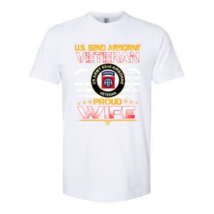 Us 82nd Airborne Veteran Proud Wife Us Flag Patriotic Gift Softstyle CVC T-Shirt