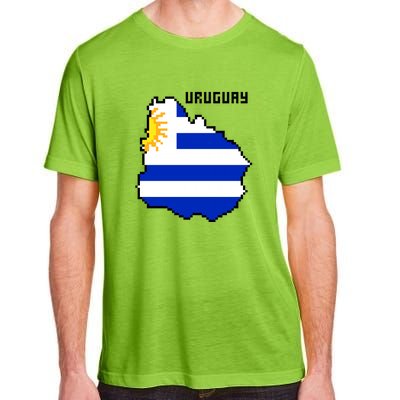 Uruguay 8 Bit Pixelated Adult ChromaSoft Performance T-Shirt