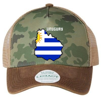 Uruguay 8 Bit Pixelated Legacy Tie Dye Trucker Hat