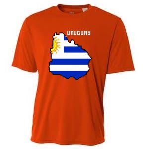 Uruguay 8 Bit Pixelated Cooling Performance Crew T-Shirt