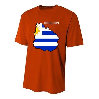 Uruguay 8 Bit Pixelated Performance Sprint T-Shirt