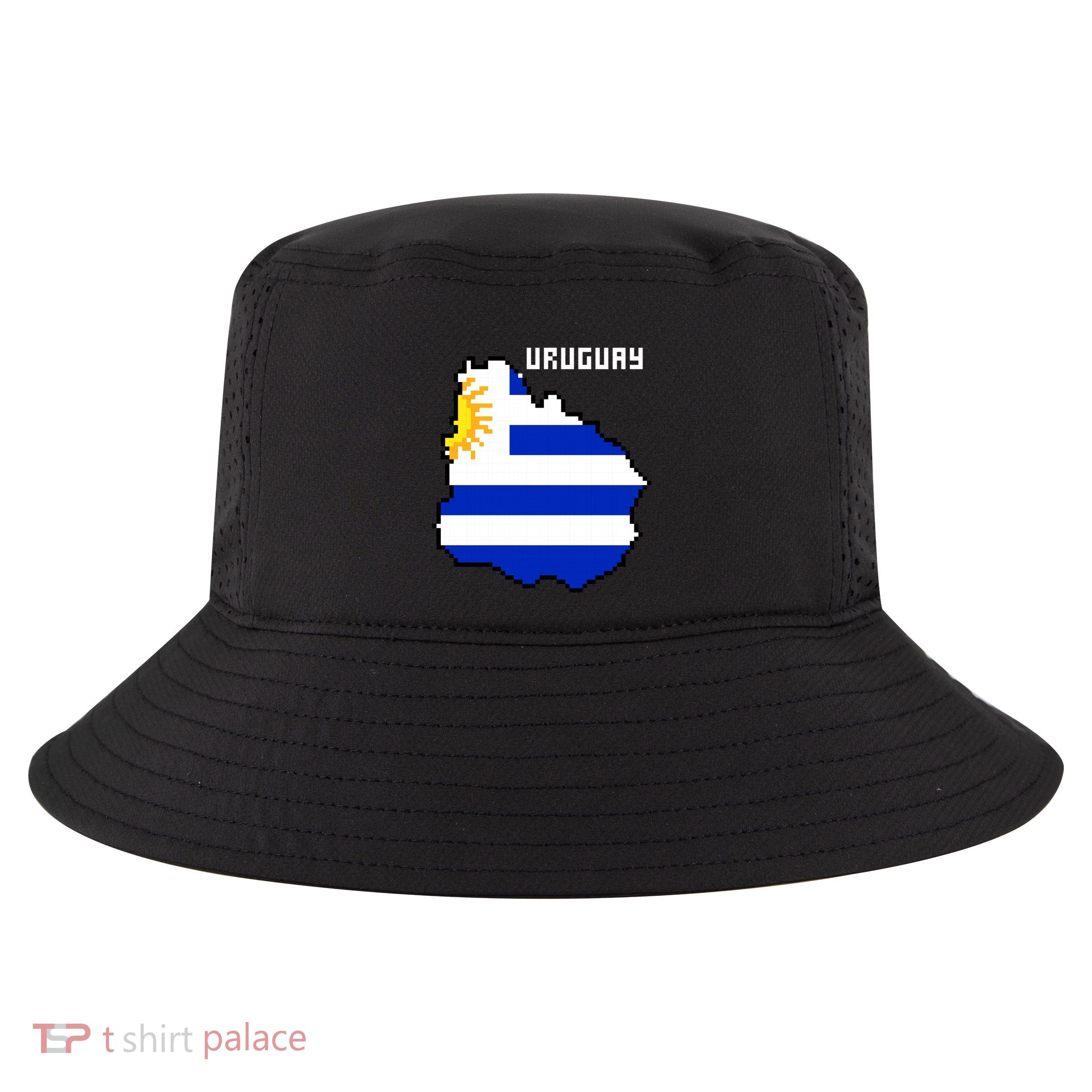 Uruguay 8 Bit Pixelated Cool Comfort Performance Bucket Hat