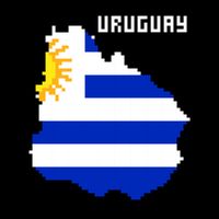 Uruguay 8 Bit Pixelated Impact Tech Backpack
