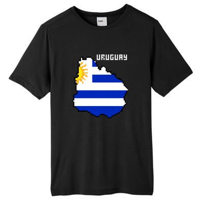 Uruguay 8 Bit Pixelated Tall Fusion ChromaSoft Performance T-Shirt