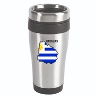 Uruguay 8 Bit Pixelated 16oz Travel Tumbler