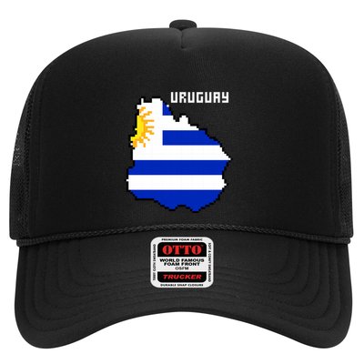 Uruguay 8 Bit Pixelated Trucker Hat