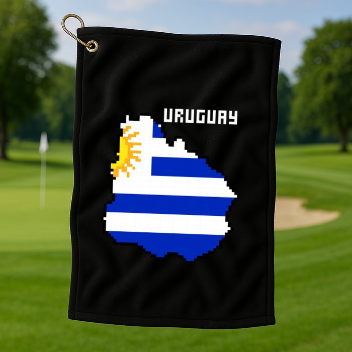 Uruguay 8 Bit Pixelated Golf Towel