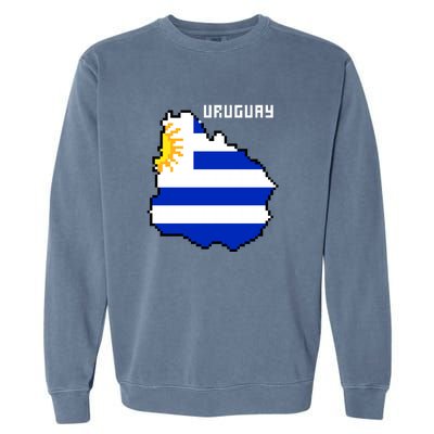 Uruguay 8 Bit Pixelated Garment-Dyed Sweatshirt