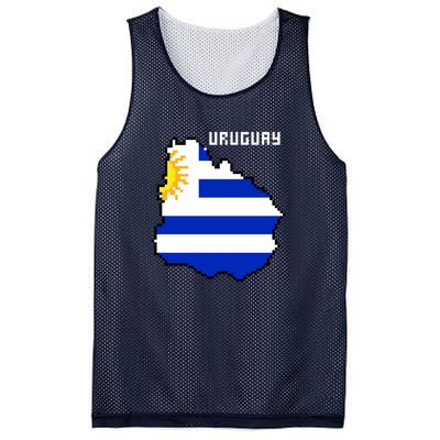 Uruguay 8 Bit Pixelated Mesh Reversible Basketball Jersey Tank