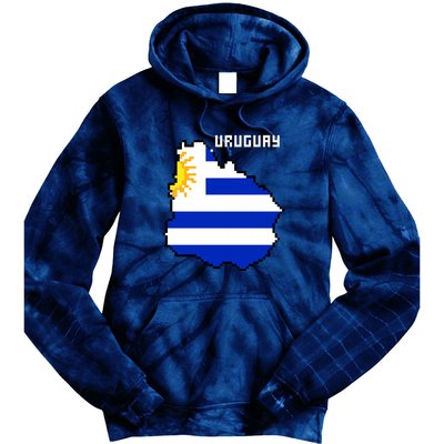 Uruguay 8 Bit Pixelated Tie Dye Hoodie