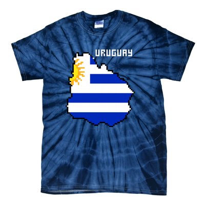 Uruguay 8 Bit Pixelated Tie-Dye T-Shirt