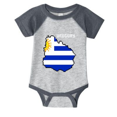 Uruguay 8 Bit Pixelated Infant Baby Jersey Bodysuit