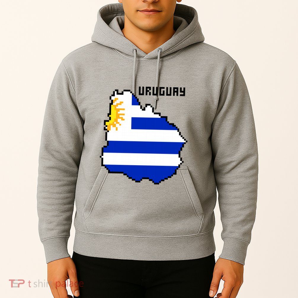 Uruguay 8 Bit Pixelated Hoodie