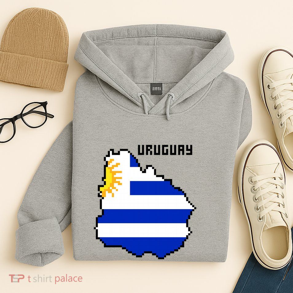 Uruguay 8 Bit Pixelated Hoodie