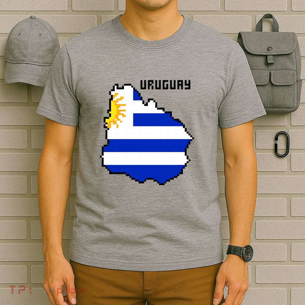 Uruguay 8 Bit Pixelated T-Shirt