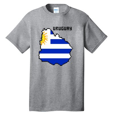 Uruguay 8 Bit Pixelated Tall T-Shirt