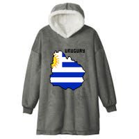 Uruguay 8 Bit Pixelated Hooded Wearable Blanket