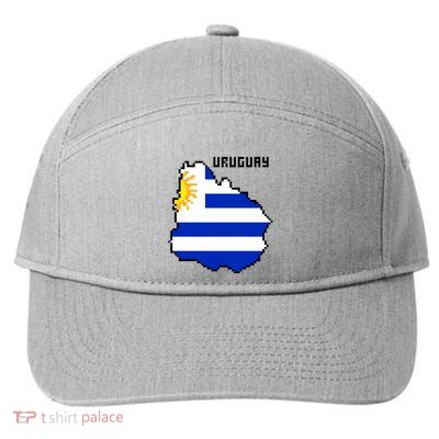 Uruguay 8 Bit Pixelated 7-Panel Snapback Hat