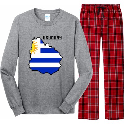 Uruguay 8 Bit Pixelated Long Sleeve Pajama Set