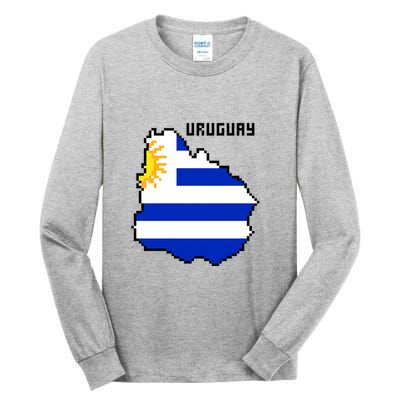 Uruguay 8 Bit Pixelated Tall Long Sleeve T-Shirt