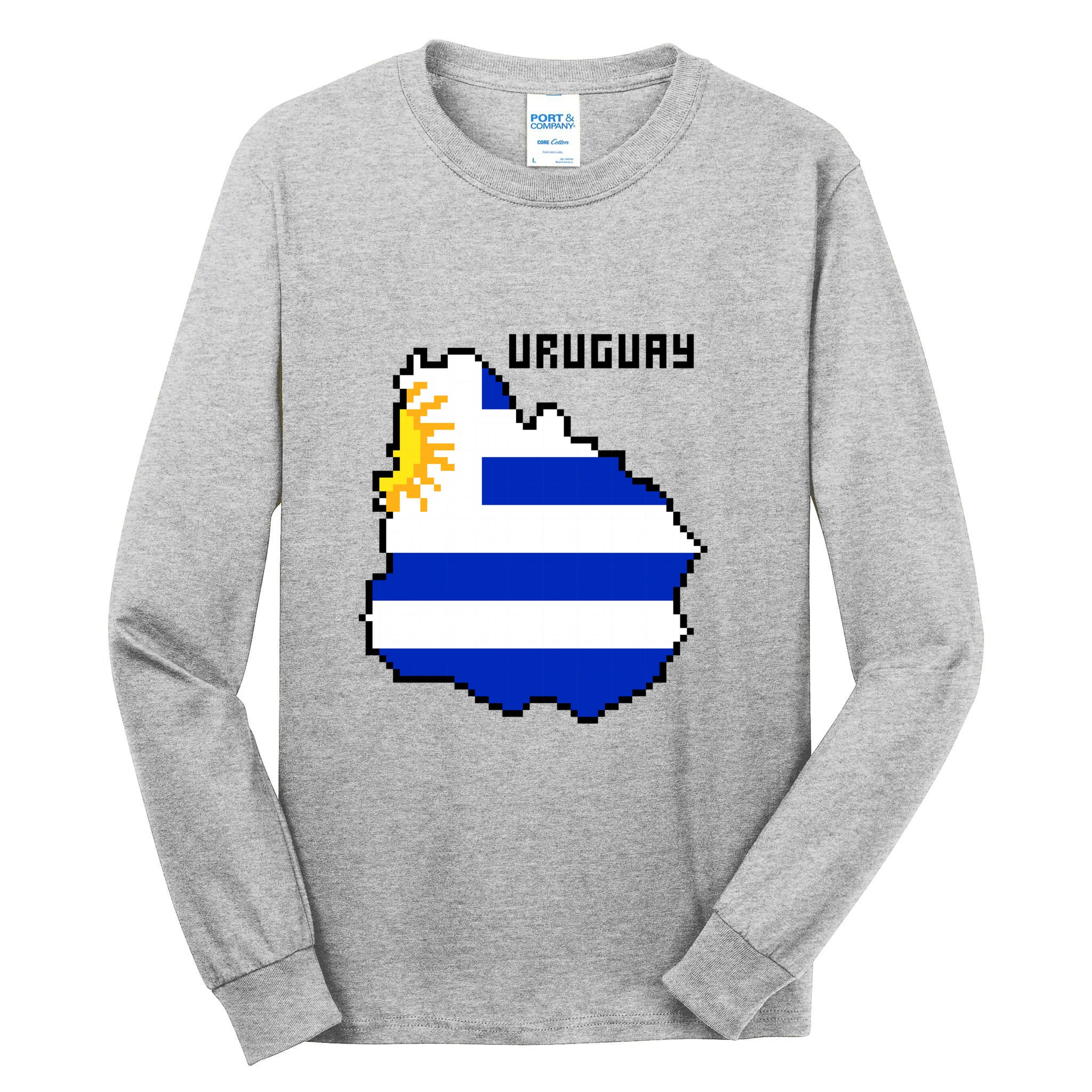 Uruguay 8 Bit Pixelated Tall Long Sleeve T-Shirt