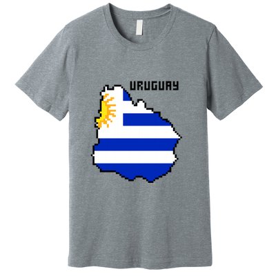 Uruguay 8 Bit Pixelated Premium T-Shirt