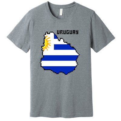 Uruguay 8 Bit Pixelated Premium T-Shirt