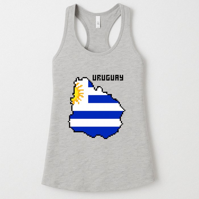 Uruguay 8 Bit Pixelated Womens Tank Top