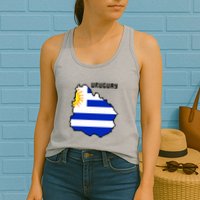 Uruguay 8 Bit Pixelated Womens Tank Top