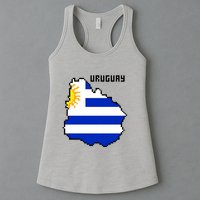 Uruguay 8 Bit Pixelated Womens Tank Top