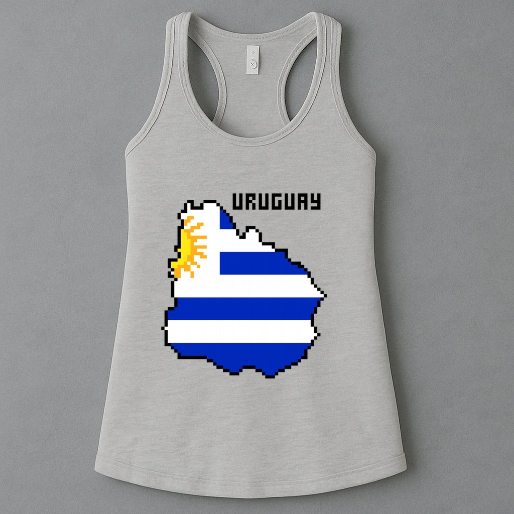 Uruguay 8 Bit Pixelated Womens Tank Top