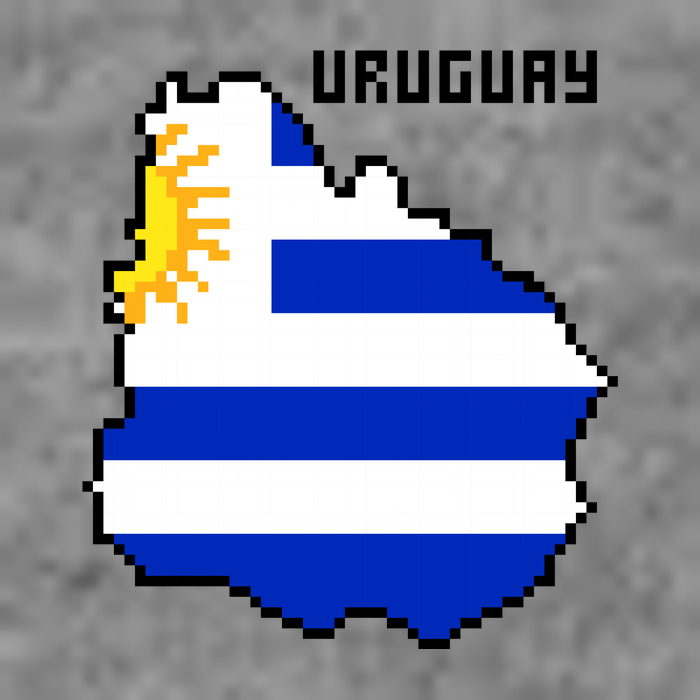 Uruguay 8 Bit Pixelated Womens Tank Top
