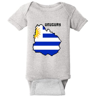 Uruguay 8 Bit Pixelated Baby Bodysuit