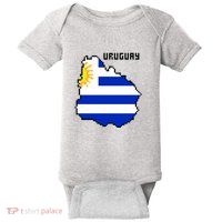 Uruguay 8 Bit Pixelated Baby Bodysuit
