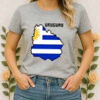 Uruguay 8 Bit Pixelated Womens T-Shirt